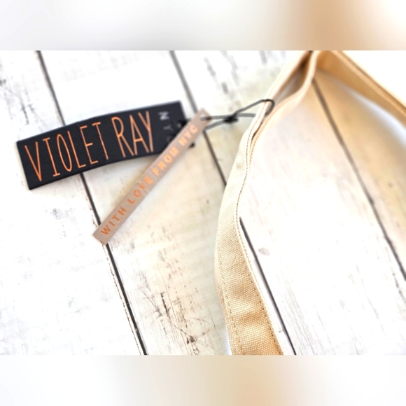 Violet Ray NYC Canvas Tote Christmas Bag w/ Festive Snowflake & Reindeer Details - Picture 5 of 11